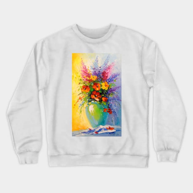 Bouquet of meadow flowers Crewneck Sweatshirt by OLHADARCHUKART